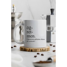 Öğretmen Kelime Anlamlı Porselen Kupa Bardak – Öğretmenler Günü Hediyesi