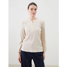 Lc Waikiki Yeni Sezon Kaçık Yaka Nakışlı Kadın Bluz