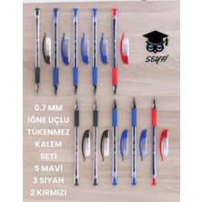 Faber-Castell 0.7 mm Iğne Uçlu Tükenmez Kalem Seti 5 Mavi 3 Siyah 2 Kırmızı 1425