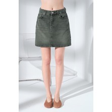 Domoda %100 Pamuk 5 Cep Denim Kot Kadın Jean Mini Etek @latina
