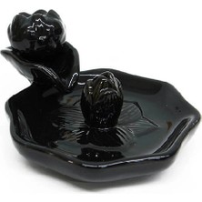 Starseven Seramik Lotus Siyah Geri Akışlı Tütsülük