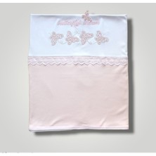 Özgürce Kelebek Nakışlı %100 Pamuk Bebek Battaniyesi, Arabaya ve Puset Örtüsü