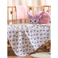 Özgürce Renkli Kuromi Desenli Kız Bebek Müslin Örtü Çiftli 85X85 cm