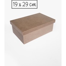 Yegane Concept Ham Mdf, Boyanabilir 19X29 cm Dikdörtgen Şapka Kapaklı Kutu