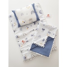 Özgürce Yumuşak Müslin Battaniyeli Bebek Alt Açma Seti, Yatak ve Yastık Dahil