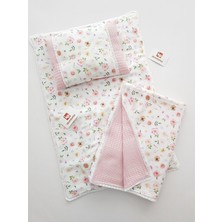 Özgürce Renkli Battaniyeli Bebek Alt Açma Seti, Müslin, Yastık, Yenidoğan Beşik Ürünü