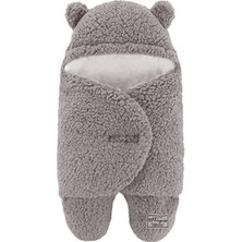Özgürce Bebek Uyku Tulumu 0-4 Ay, Peluş ve Wellsoft, Kıvırcık Gri Renk