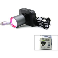 Go İthalat Şarjlı 50W Kafa Lambası Fener 1 LED USB - Type-C Dijital Kademe Işık Ayarı - Flaşör (5440)