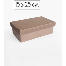 Yegane Concept Ham Mdf, Boyanabilir 15X25 cm Dikdörtgen Şapka Kapaklı Kutu