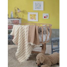 Özgürce 5 Katlı Dolgulu Bebek Müslin Battaniye 100X120 cm Çok Amaçlı Çocuk Battaniyesi