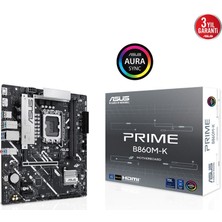İsmiyle Al Asus Prıme B860M-K, 8800MHZ, 2xddr5 2xm.2, Hdmı, Dp, Intel Core Ultra Cpu(Seri 2), LGA1851 Soket Ana