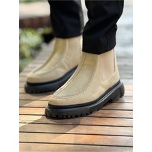 Roof Atelier Erkek Kum Yandan Elastik Bantlı Fermuarlı Bot - 2433 - Sst
