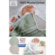 Özgürce Yumuşak ve Hafif 80X80 cm 4 Katlı Müslin Bebek Örtüsü