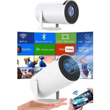 Derin Stok Sinema Projektörü Android HDMI USB Wi̇fi̇ Ses Çıkışlı Ayaklı Projeksiyon Taşınabilir