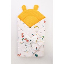 Özgürce Yumuşak ve Hafif Pamuklu Çok Amaçlı Bebek Kundağı Seti (86X86 Cm)