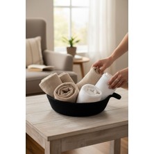 Luna Cucina Jüt Tekli Organizer 21 cm Siyah