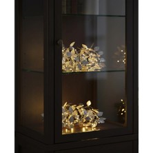 Derin Stok Gümüş Yaprak Tasarımlı LED Işık Pilli Ev ve Vitrin Dekoru