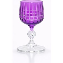 Mor Kristal Ayaklı Lüks Bardak Vintage Kesim Su Kahve Yanı Kokteyl Sunum Bardağı – Sudedi Home