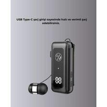 Derin Stok Içi Sarılabilen Kablo ve Yaka Klipsli Bluetooth Kulaklık