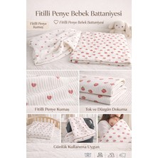 Özgürce Iki Adet Çocuk/bebek Penye Battaniye, Çilek ve Kalp Desenli, Yumuşak ve Rahat