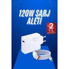 Derin Stok 120 Watt Turbo Hızlı Şarj Aleti Seti Hızlı Şarj Adaptörü Beyaz