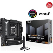 İsmiyle Al Asus Tuf Gamıng B850M-PLUS Wıfı, 4xddr5, 3x M.2, Hdmı, Dp, Type-C, Wi-Fi 6e, Bluetooth V5.3, Am5 Sok