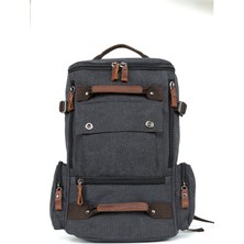 Necati Çanta Kampçıların Vazgeçilmezi: Çok Gözlü, Laptop Bölmeli Kanvas Kumaş Kamp Çantası" Siyah