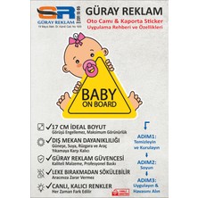 Güray Reklam 17 cm Baby On Board Araçta Bebek Var Sticker - Güneşe ve Suya Dayanıklı Oto Cam & Kaporta Yapıştırma