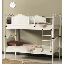 Missidea Avangard Lüks Motifli Metal Ranza & Karyola Seti Beyaz 90X190 cm