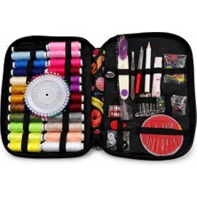 İğne İzi 38 Parça Taşınabilir Dikiş Seti – Çok Amaçlı Mini Tamir Kiti, Fermuarlı Desenli Çanta