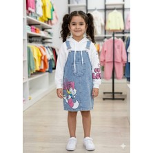 Sealy Kids Kız Çocuk Daisy Baskılı Jean Salopet Kot Jile Elbise