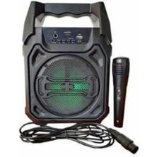 İntora Bluetooth Hoparlör LED Işıklı Taşınabilir Kablosuz Speaker Uzun Pil Ömrü