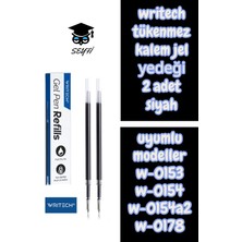 Writech Tükenmez Kalem Jel Yedeği 2 Adet Siyah Uyumlu Modeller W-0153 W-0154 W-0154A2 W-0178