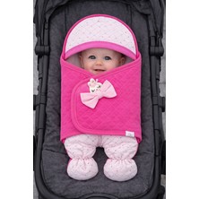 Özgürce Yenidoğan Pembe Pamuk Battaniye ve Dış Kundak, Ayaklı Uyku Tulumu