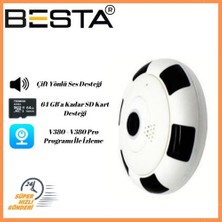 Motto Ticaret Panoramik Kablosuz Kamera Gece Görüşlü 1080P Güvenlik Kamerası