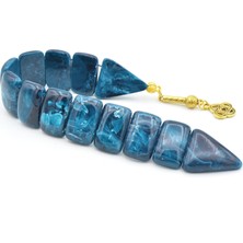 Murty99 Iri Taneli Hareli Lacivert Toz Kehribar Balık Tesbih 003