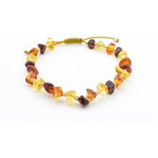 Murty99 Hakiki Doğal Makrome Model Damla Kehribar Bileklik 005