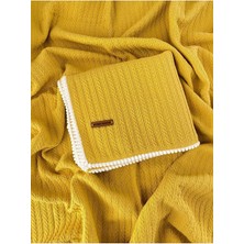 Özgürce Yumuşak Pamuk Bebek Pike Battaniye, 120X100 Cm, Örgü Desenli, Renkli