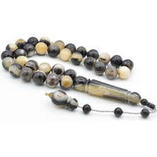 Murty99 Sistemli Küre Kesim Dev Boy Alacalı Koç Boynuzu Tesbih 12 mm