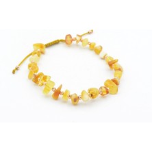 Murty99 Hakiki Doğal Makrome Model Damla Kehribar Bileklik 006