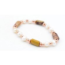 Murty99 Hakiki Doğal Inci ve Jasper Taşı Bileklik