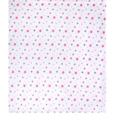 Özgürce Desenli Müslin Bebek Battaniyesi 120X100, Yıldız Yağmuru Pembe