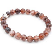 Murty99 Hakiki Doğal Hematoid Kuvars Taşı Bileklik 8,5 mm