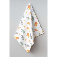 Özgürce Yumuşak ve Sıcak Orman Hayvanları Desenli Pamuklu Battaniye