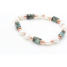 Murty99 Hakiki Doğal Inci ve Afrika Turkuaz Taşı Bileklik