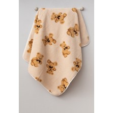 Özgürce Sevimli Ayıcıklar Desenli Peluş Bebek Battaniye 90X100 cm