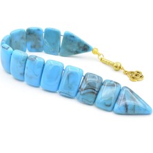 Murty99 Iri Taneli Hareli Turkuaz Toz Kehribar Balık Tesbih 002