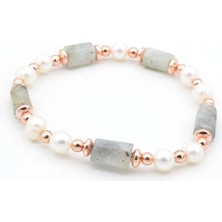 Murty99 Hakiki Doğal Inci ve Labradorit Taşı Bileklik