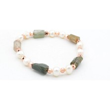 Murty99 Hakiki Doğal Inci ve Lodolit Taşı Bileklik