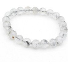 Murty99 Hakiki Doğal Herkimer Kuvars Taşı Bileklik 8,5 mm